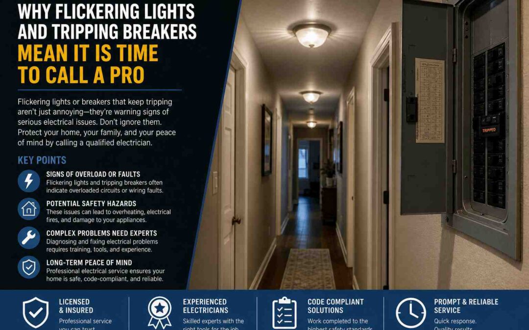 Why Flickering Lights and Tripping Breakers Mean It Is Time to Call a Pro